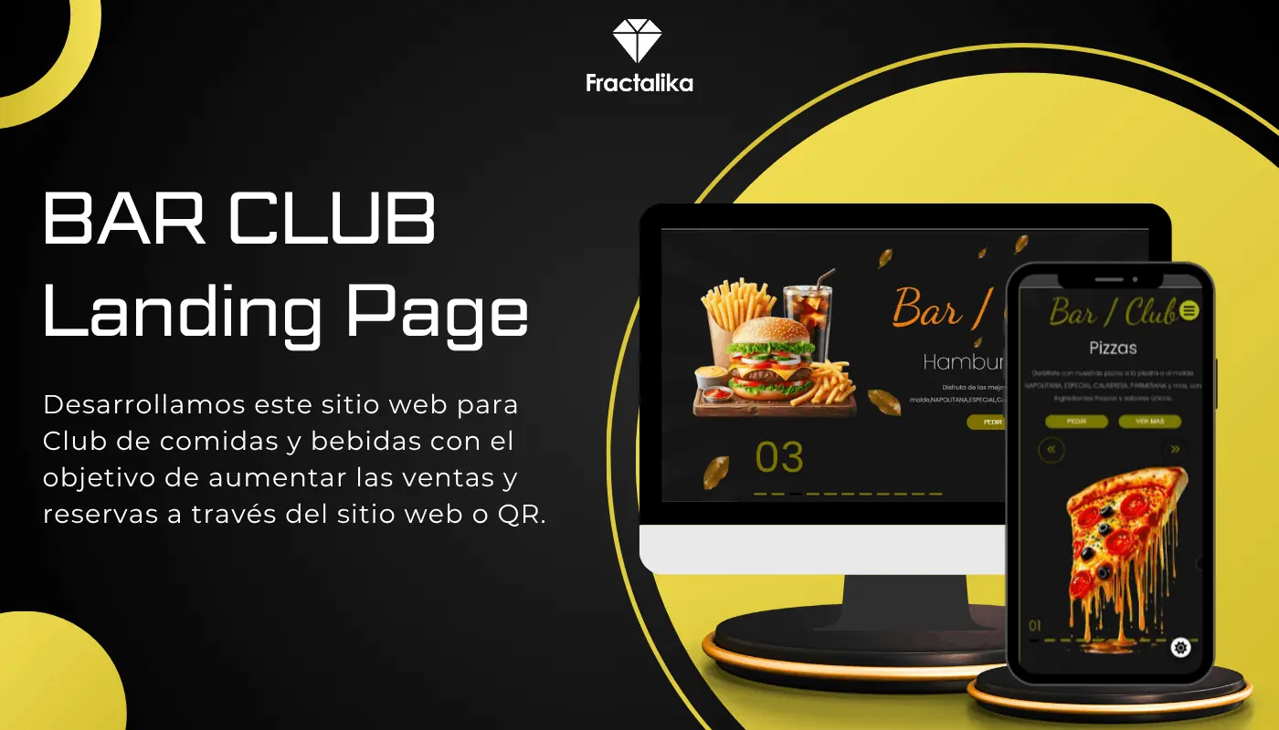 Landing Page html css Bar y Club - desarrollo de sistemas web