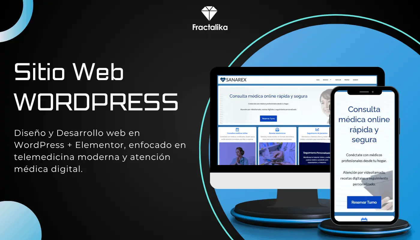 Sitio Web Wordpress Telemedicina Sanarex - desarrollo de sistemas web