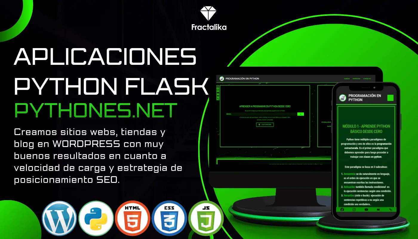 Sitio Web Wordpress Pythones.net Programación - desarrollo de sistemas web